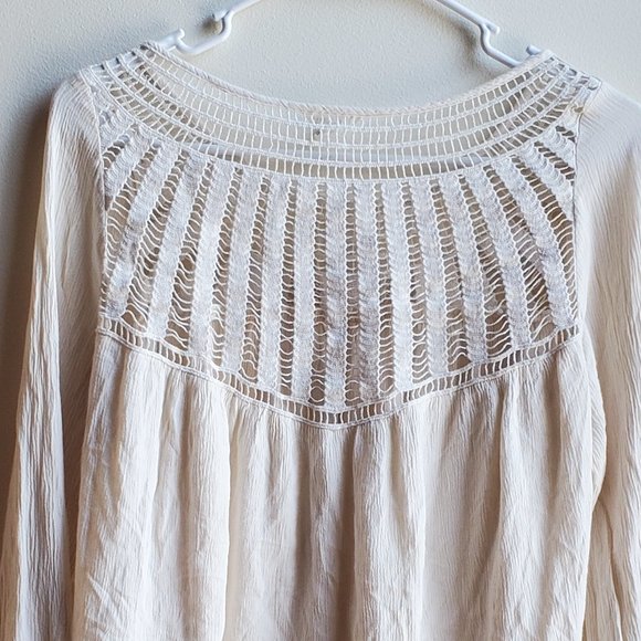 Aeropostale Ivory Crochet Lace Blouse Size Small - Picture 13 of 14